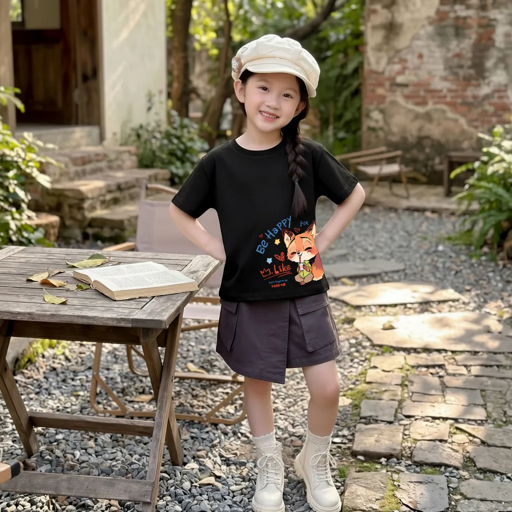 Áo thun bé trai bé gái form rộng hoạt hình Cáo Kado 3696_thumbnail_2