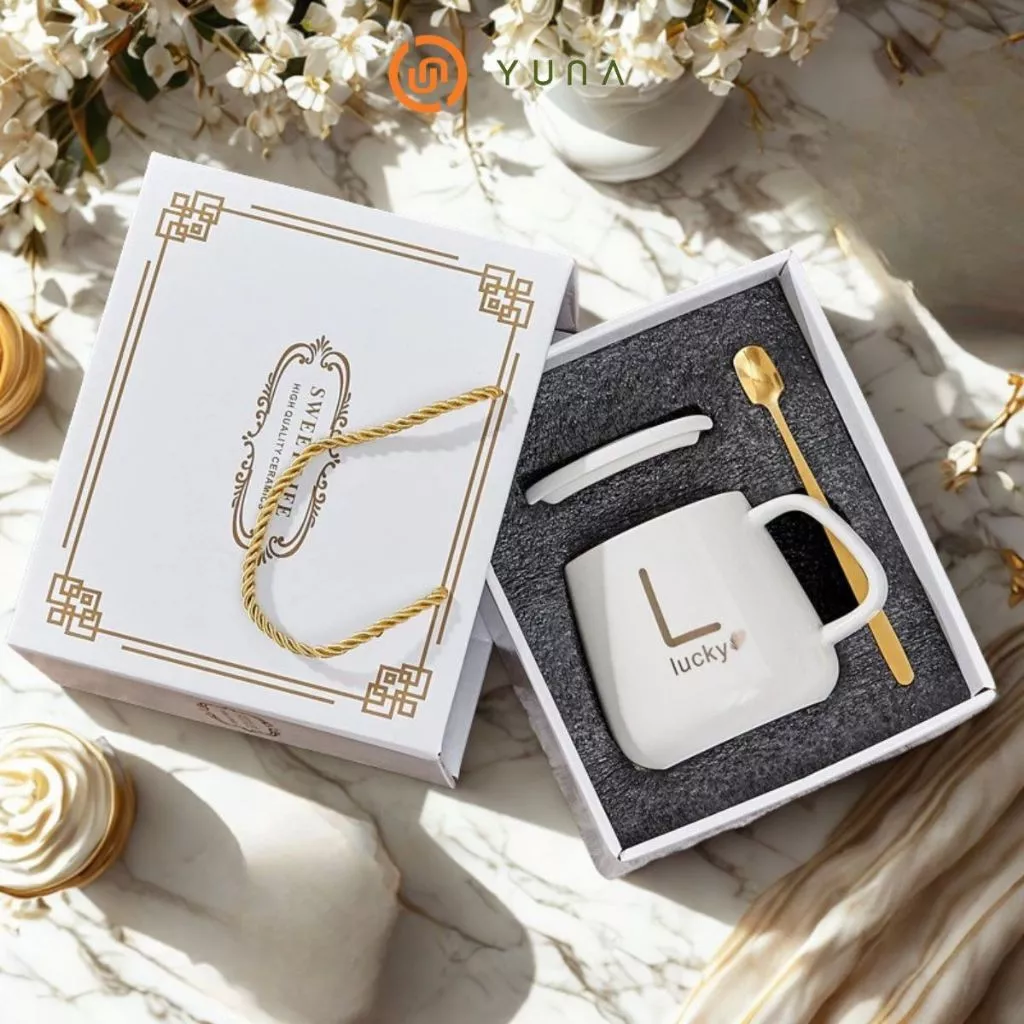 Set Cốc Sứ Kèm Hộp Quà Cao Cấp – Ly Uống Nước Decor Siêu Xinh, Tặng Kèm Thìa & Thiệp_thumbnail_6
