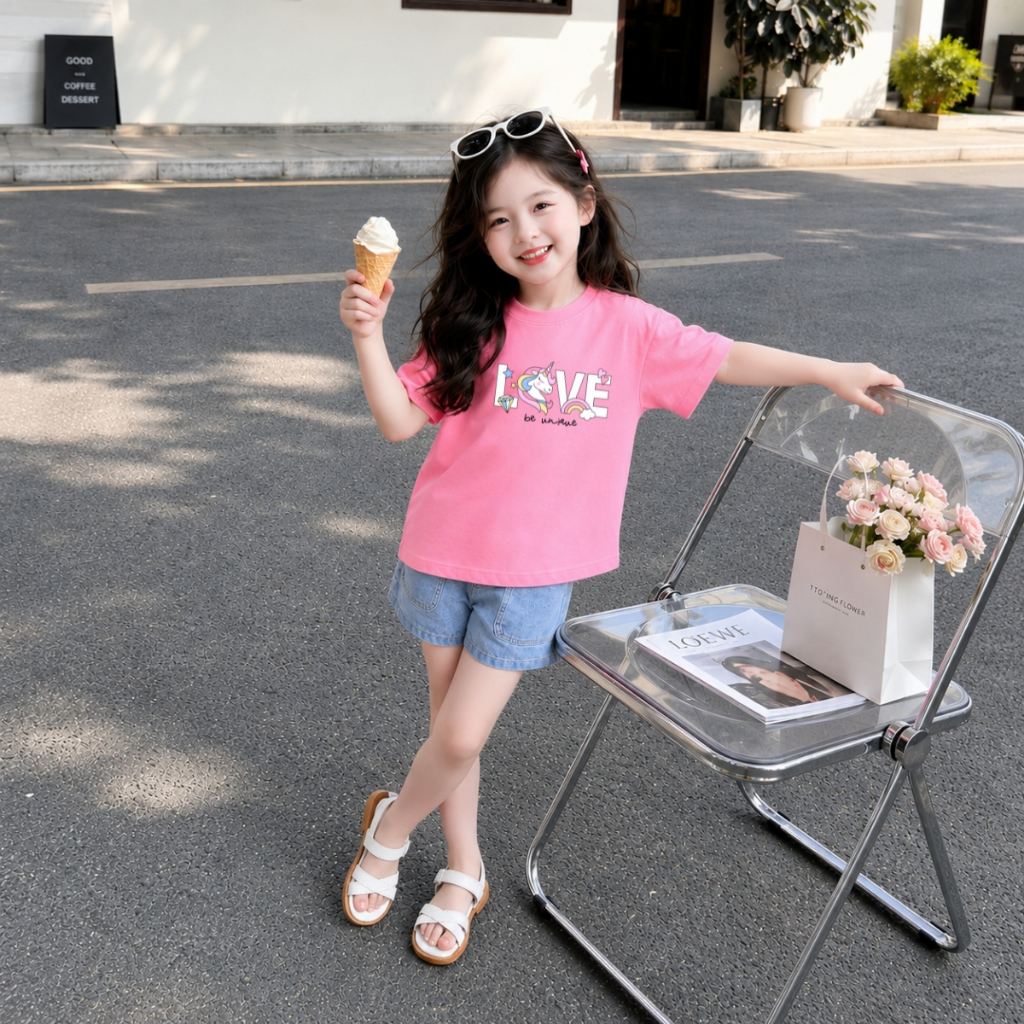 Áo thun bé gái màu hồng nhiều mẫu xinh - Loza Kids AT068_thumbnail_1