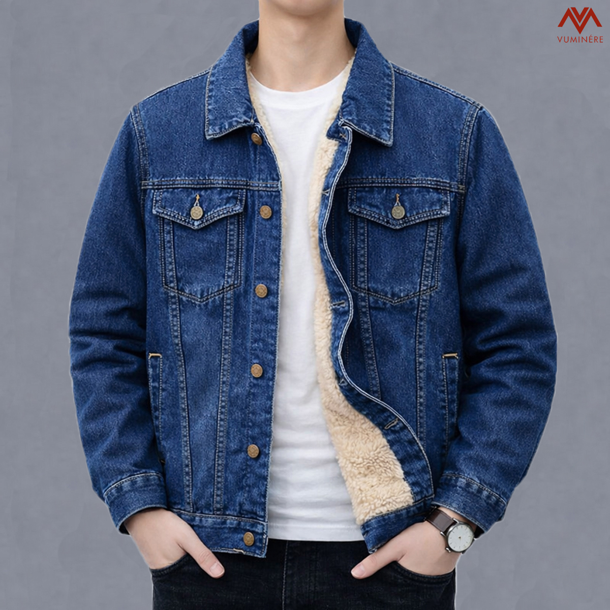 Áo khoác lót lông Jacket Jeans nam ( AV3 )