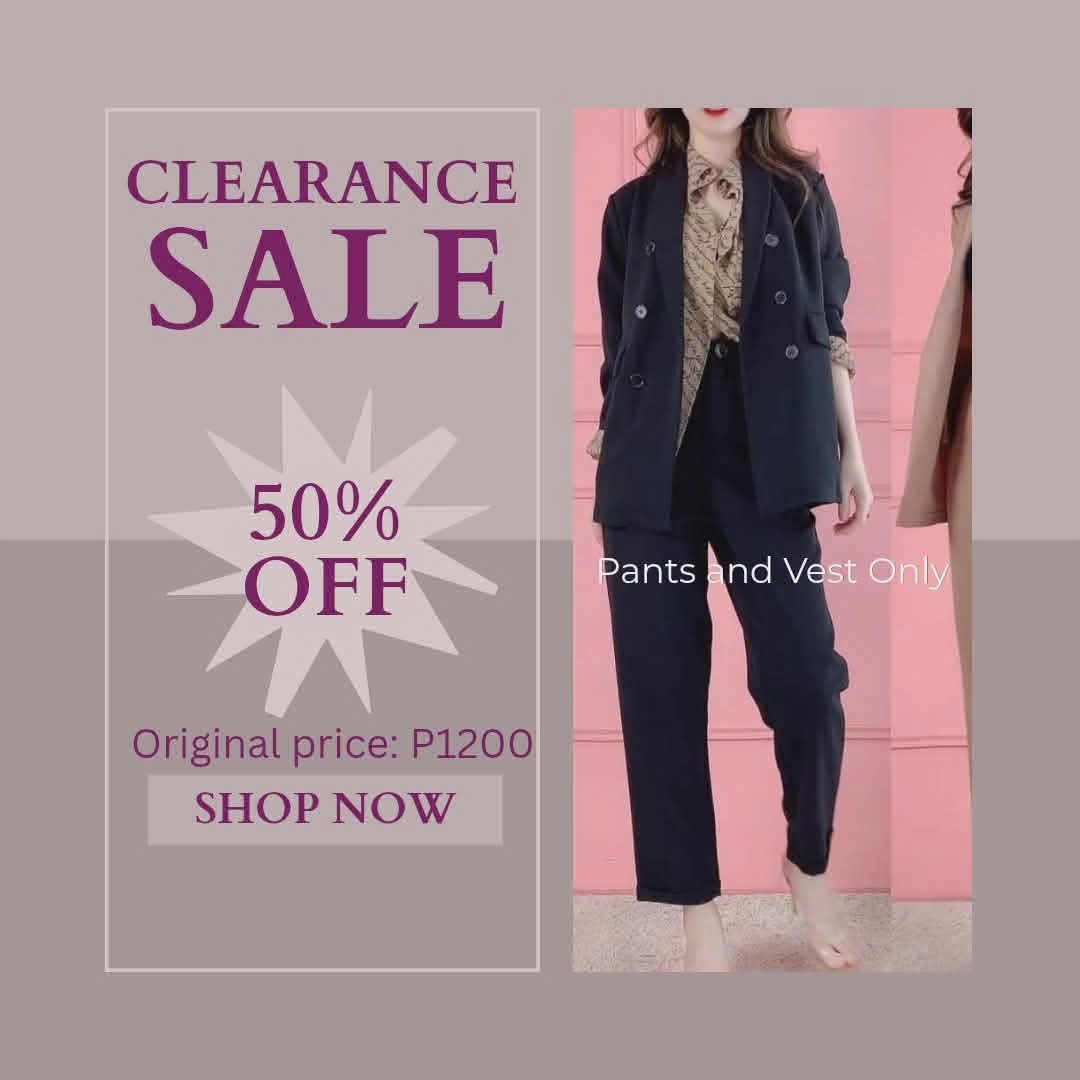 Plain Blazer & Baggy Pants Set