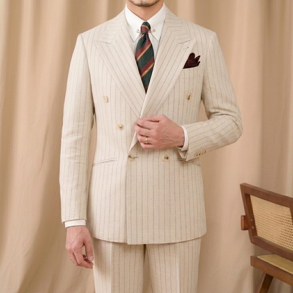 Bộ Suit Portofino Sọc Ivory_thumbnail_4
