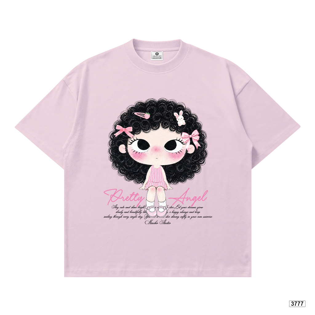 Áo thun nữ form boxy Pretty Angel hoạt hình cute cá tính Miucho 3777_thumbnail_18