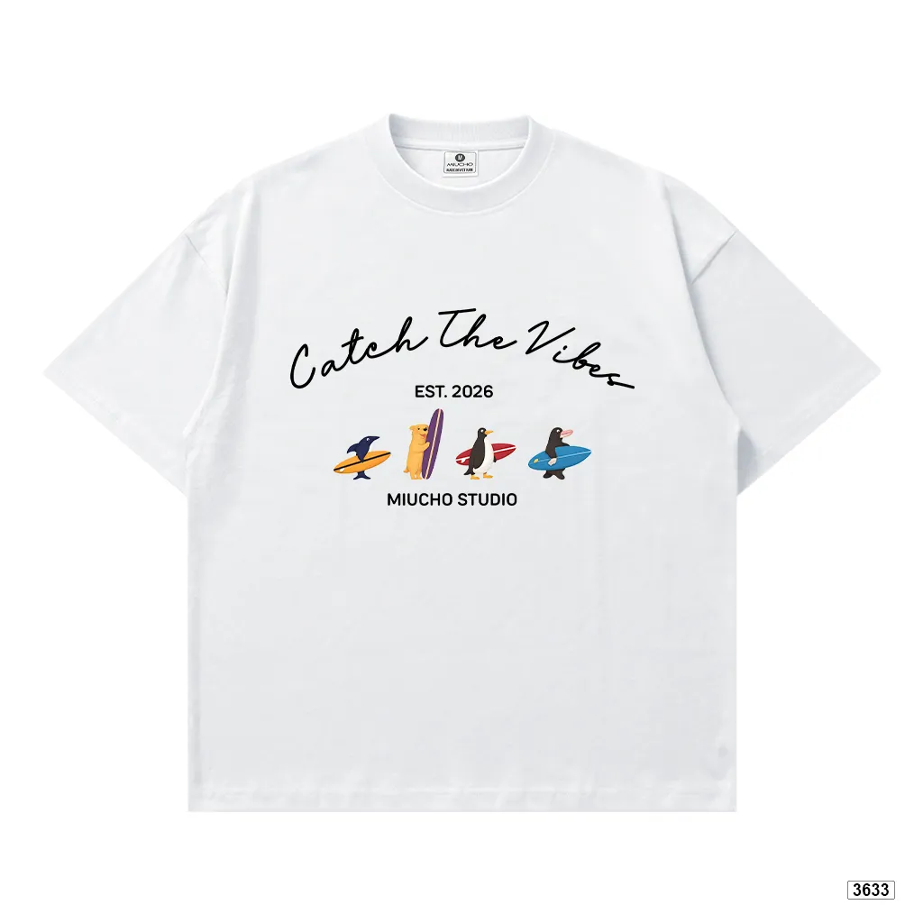 Áo thun unisex form boxy Catch the vibes Miucho 3633_thumbnail_8