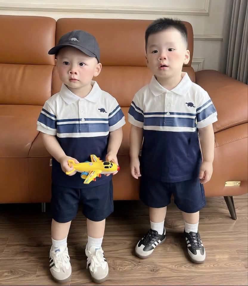 Set bộ polo xanh cá sấu kèm mũ