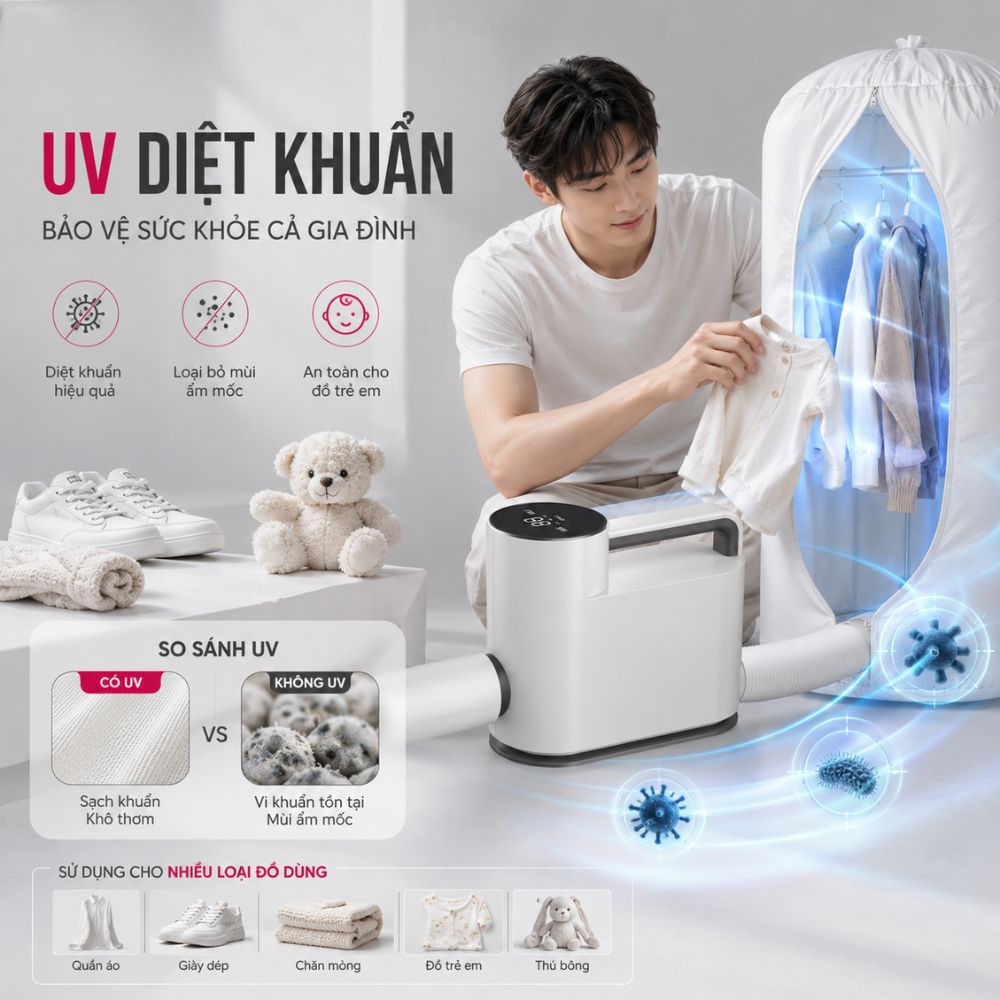 Máy sấy giày diệt khuẩn, khủ mùi hôi quần áo Kachi MK308_thumbnail_3