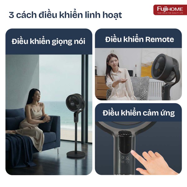 Quạt tuần hoàn không khí thông minh, ra lệnh giọng nói Fujihome CFR04-VOICE (Màu ghi - màu trắng)_thumbnail_1