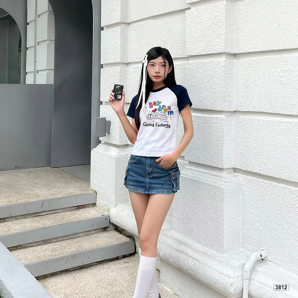 Áo babytee raglan Good Energy form vừa năng động cá tính Miucho 3812_thumbnail_4