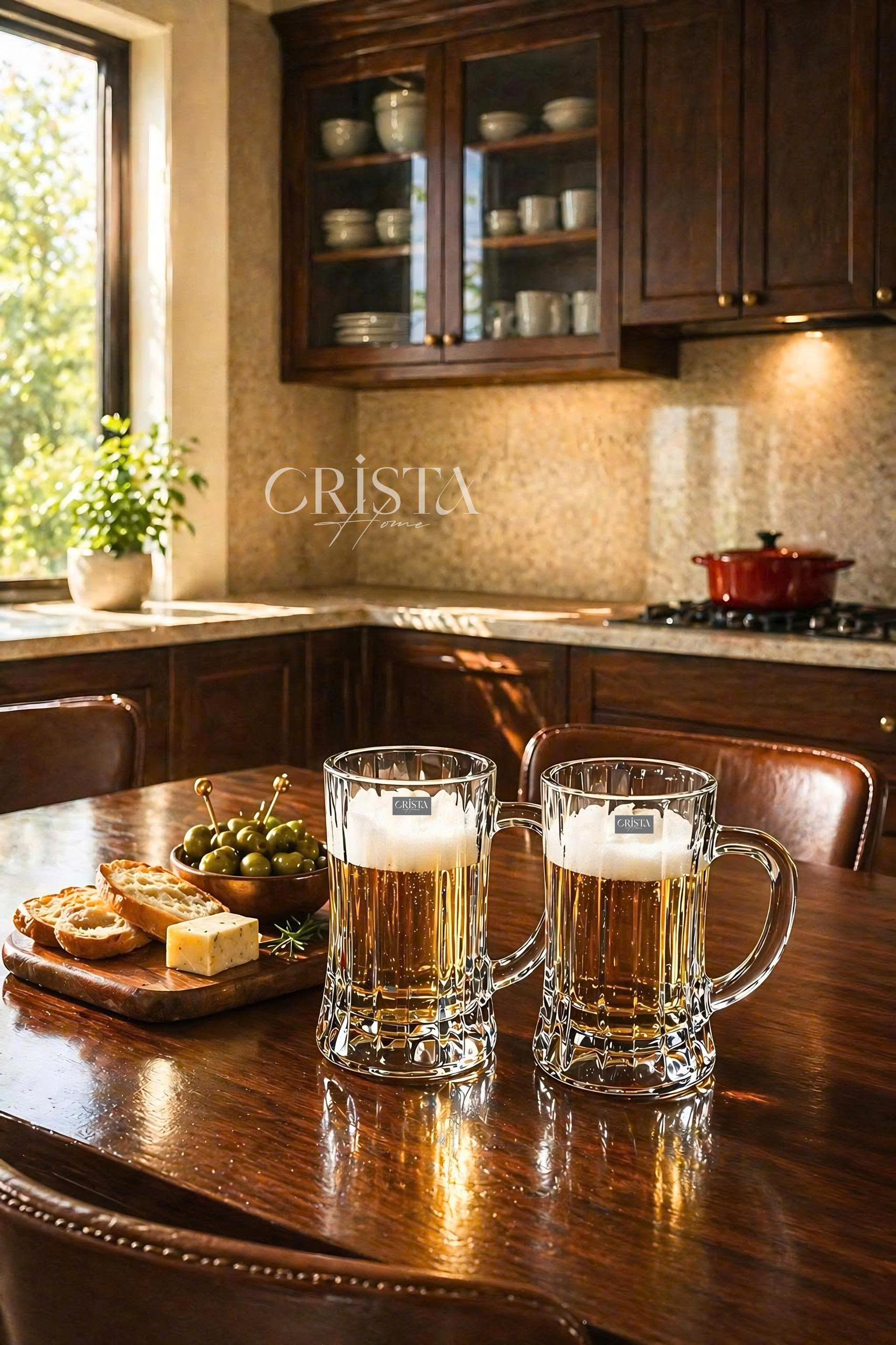 Bộ 6 cốc bia thủy tinh vân sọc có quai 550ml CRISTA HOME_thumbnail_2