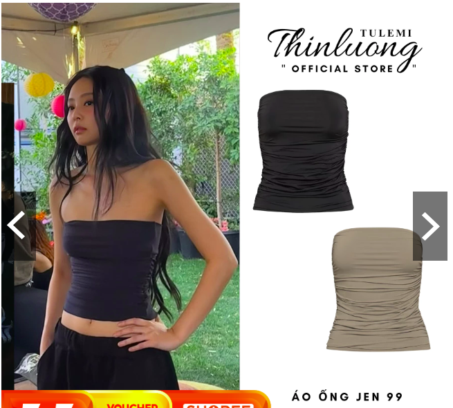 Áo ôm body dạng áo ống áo quây chất liệu thun ôm body xinh slay màu đen hồng nâu 1900