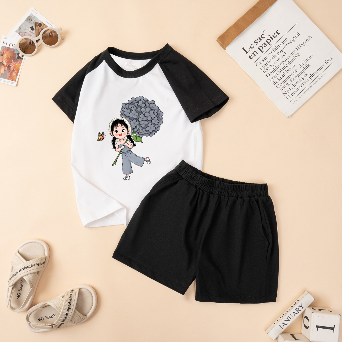 Set bộ bé gái in hình bé gái cute - Loza Kids BD014_thumbnail_5