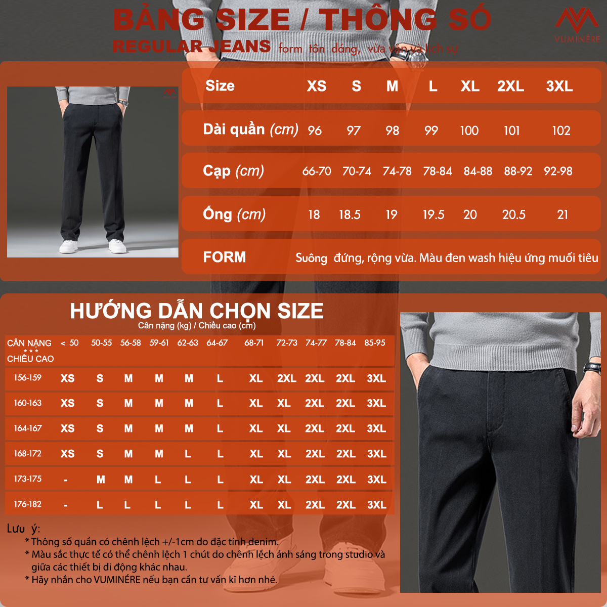 Quần Jeans nam VUMINÉRE - Regular Fit Jeans Form suông ống đứng tôn dáng_thumbnail_6
