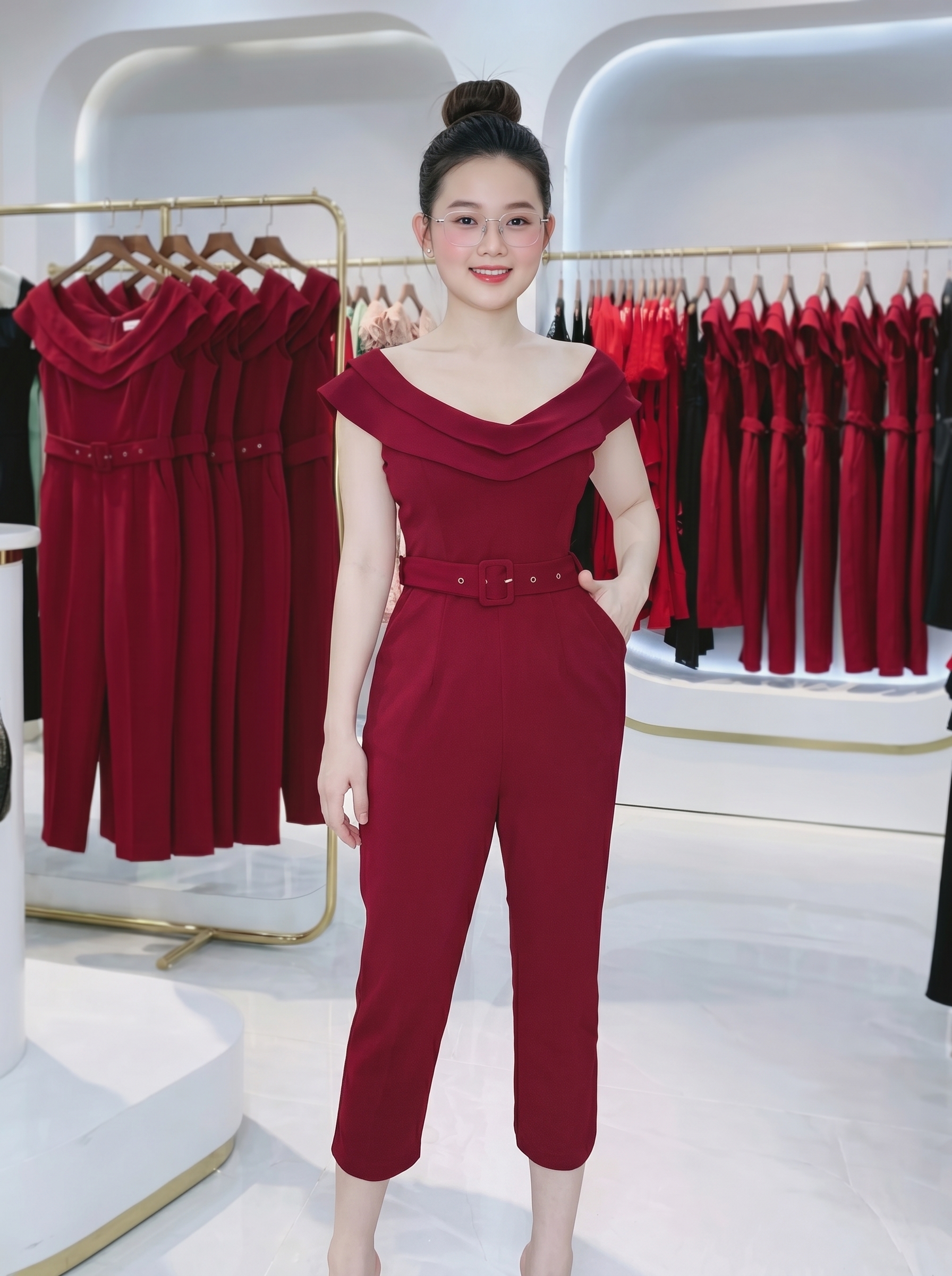 Jumpsuit lửng bèo quần lai bầu xinh xắn_thumbnail_5