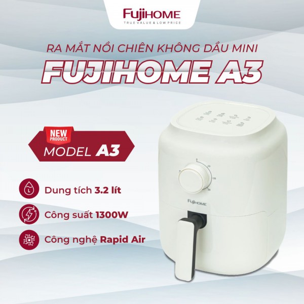 Nồi chiên không dầu mini Fujihome A3 A/B( 3,2lit)_thumbnail_3