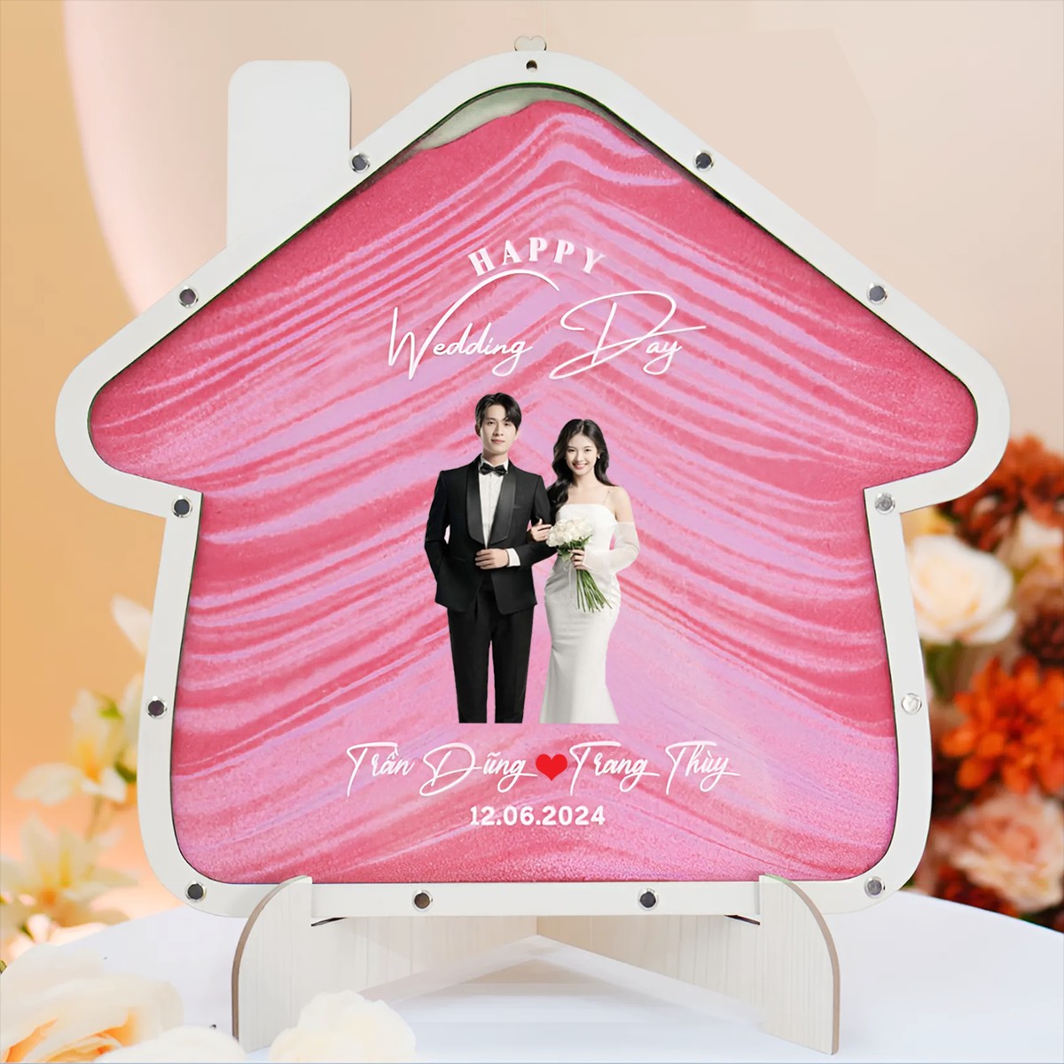 Tranh Rót Cát Đám Cưới – Nghi Thức Cưới Ý Nghĩa, Thiết Kế Theo Yêu Cầu (Tặng Kèm Cát) - Size tính theo chiều ngang_thumbnail_0