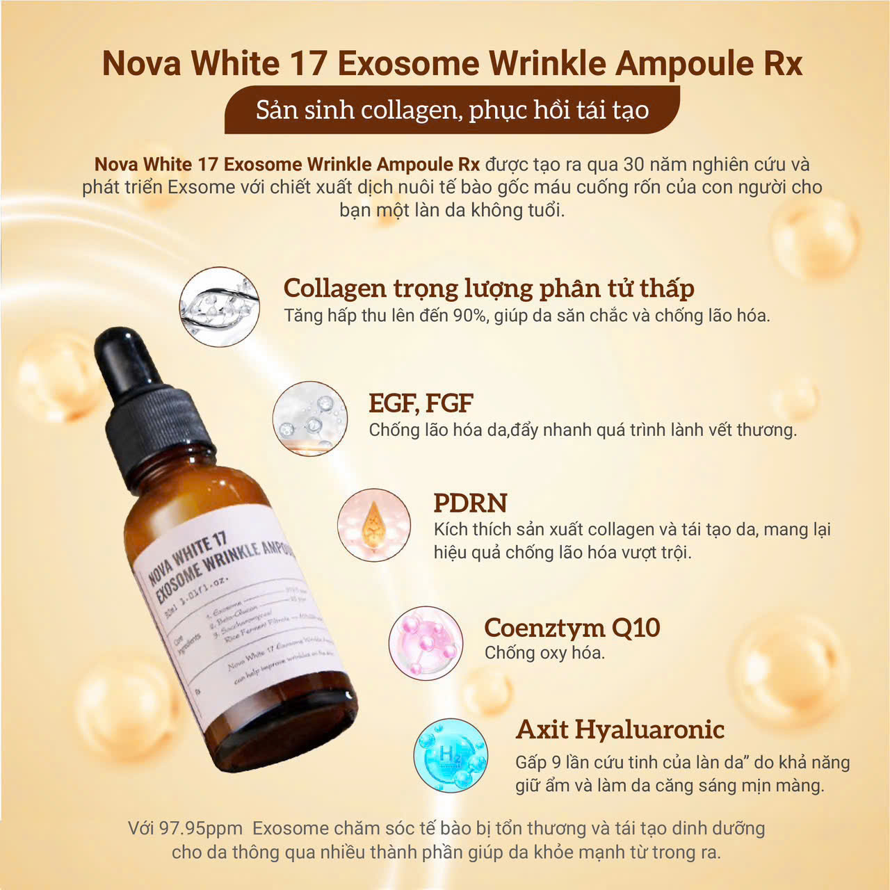 Serum Dưỡng Da I'M BEAUTY NOVA WHITE 17 EXOSOME WRINKLE AMPOULE 30ml_thumbnail_1