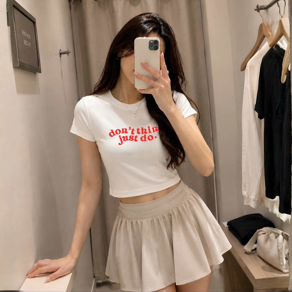 [Form Ôm] Áo croptop chữ 'don't think just do' -  Loza CR8607_thumbnail_3