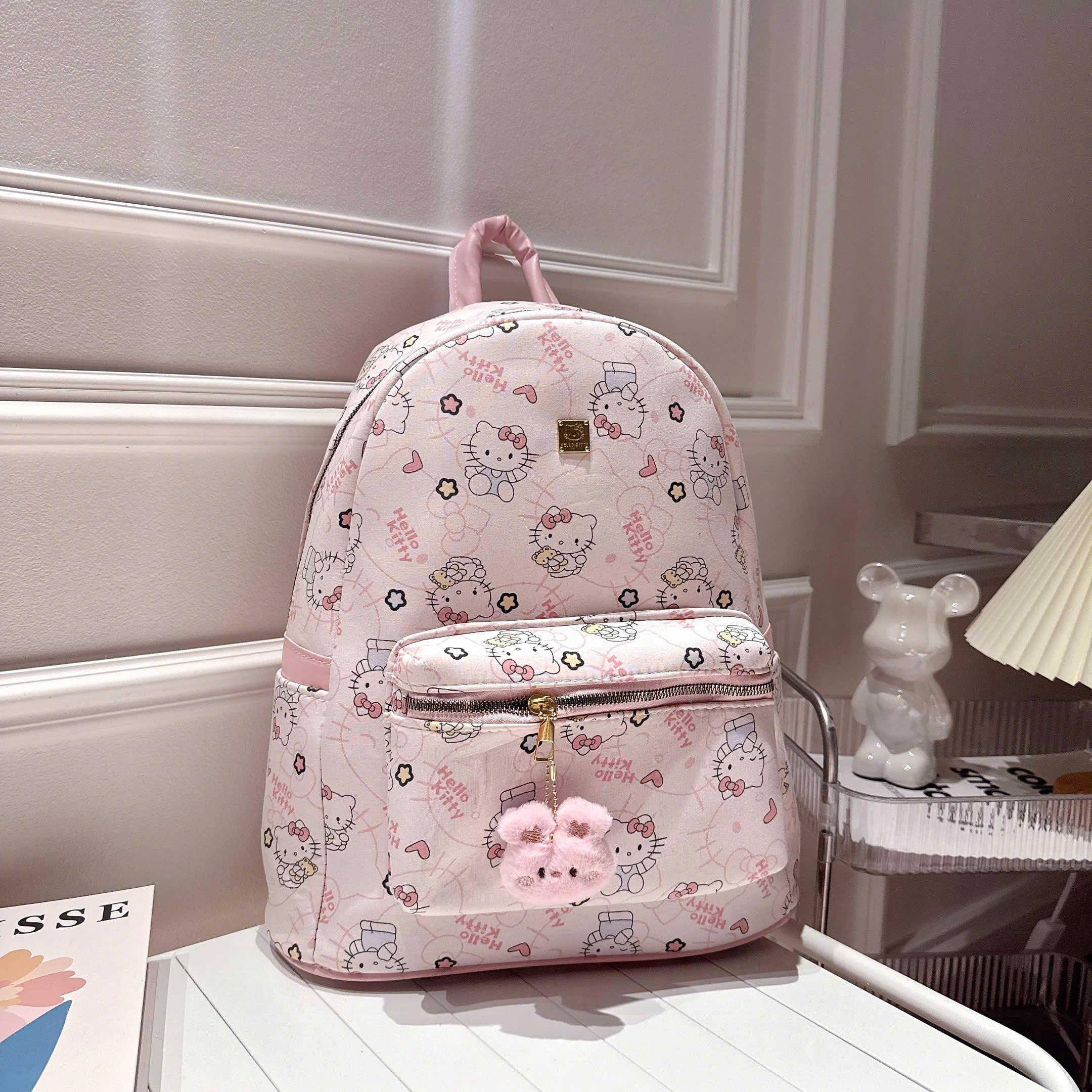 ( Tặng Kèm Treo ) Balo To, Balo Đi Học Đi Làm Hoạ Tiết Kitty Gấu Size 40 Vừa A4 Kiểu Dáng Thời Trang Cute BL035_thumbnail_2
