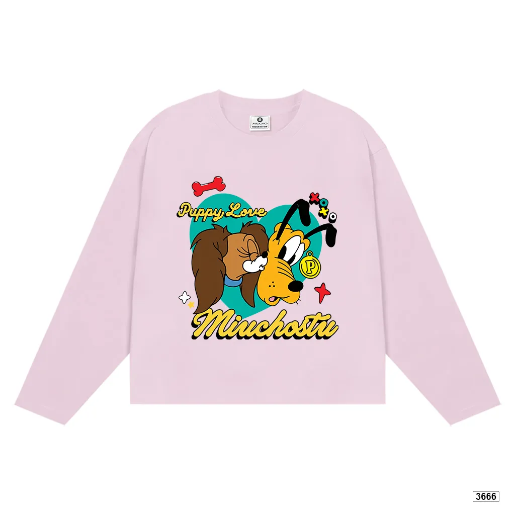 Áo thun boxy nữ tay dài form rộng hoạt hình cún Miucho 3666_thumbnail_11
