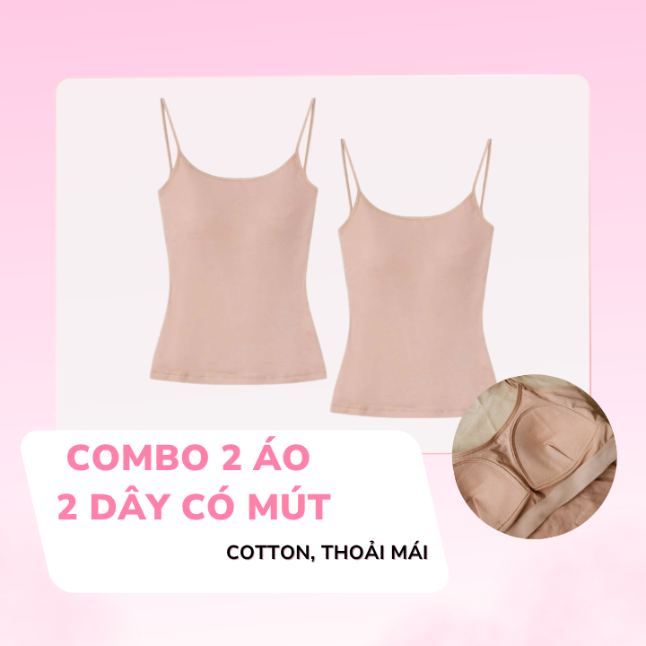 COMBO 2 Áo Thun 2 Dây Có Mút Ngực