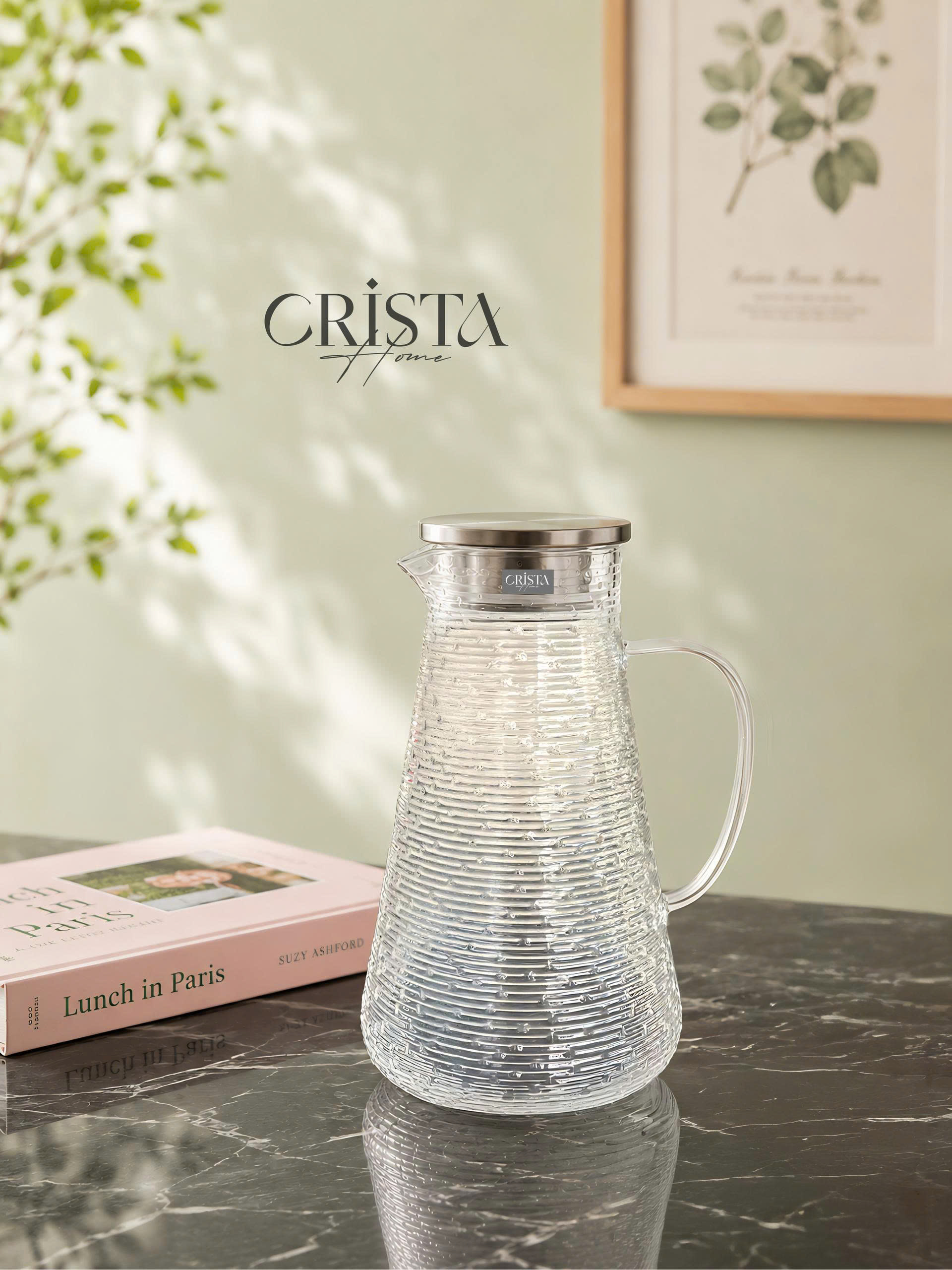 Bình thủy tinh họa tiết vân ngang 2L CRISTA HOME_thumbnail_2
