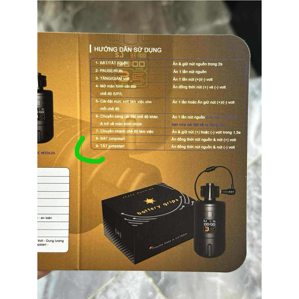 PEACE Battery Grips - Tay Cầm Pin Tích Điện 2000mAh dành cho kim dài và kim đạn_thumbnail_6