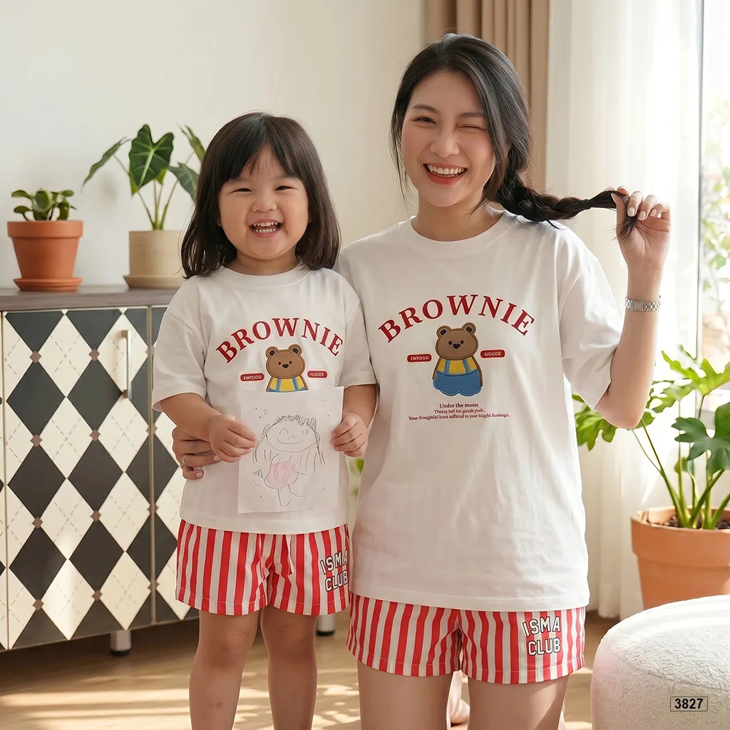 Áo gia đình mẹ và bé hình gấu Browniee siêu đáng yêu Kado 3827_thumbnail_2