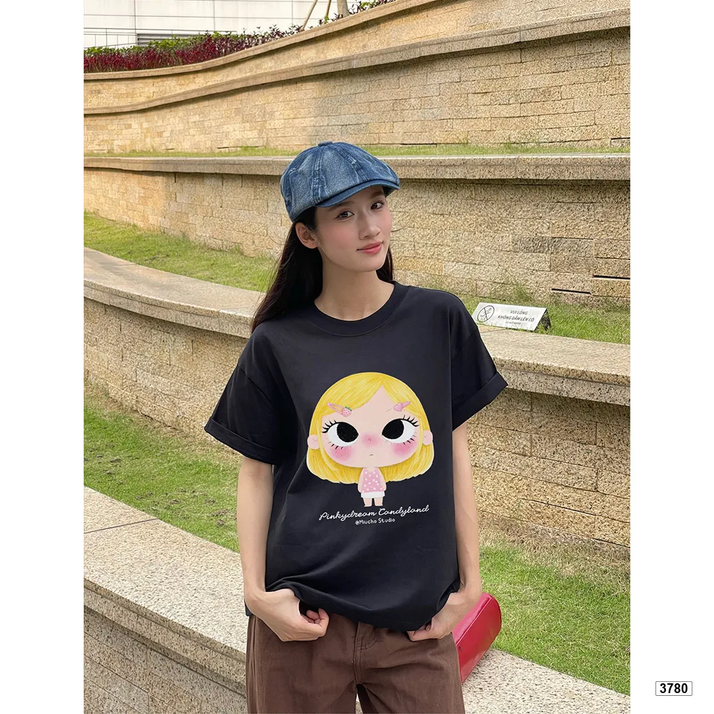 Áo thun nữ form boxy Kawaii Girl bé gái dễ thương style Hàn Quốc Miucho 3780_thumbnail_5