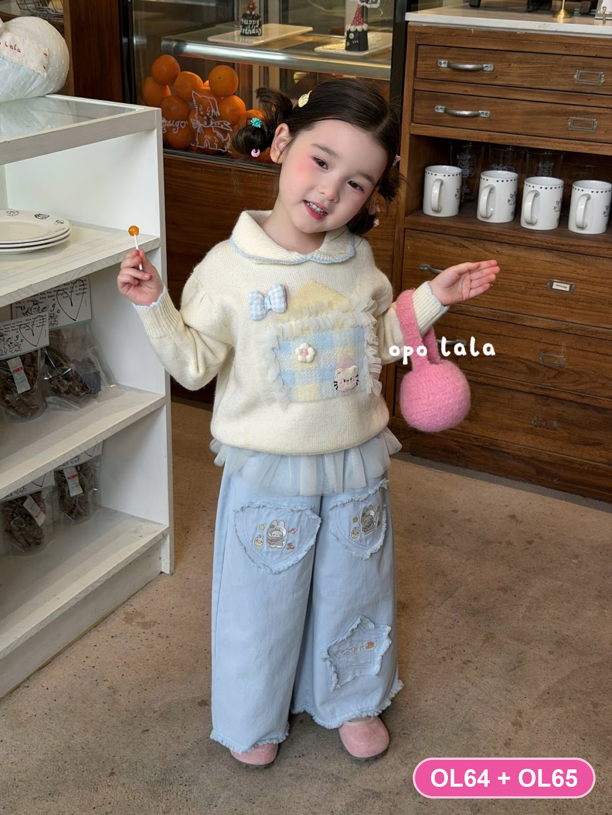 OL64 - Áo cardigan / Áo len hãng Opolala | Sz 90-130 | 79106