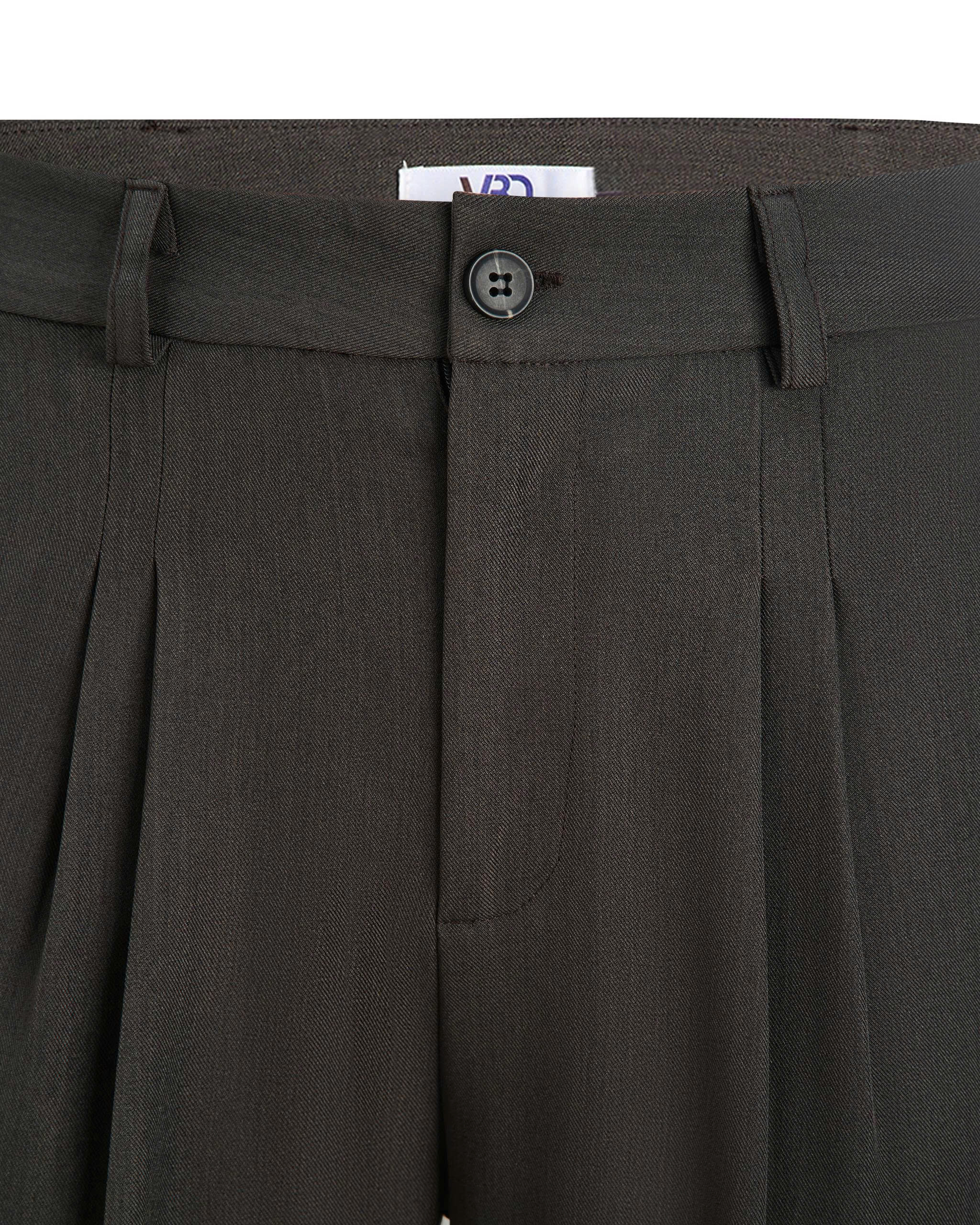 Quần Tây Ống Suông Phối Ly Bigsize Cạp Cao Gọn Đùi - Nâu Đen - Vừa 55-90kg - V-QD038_thumbnail_4