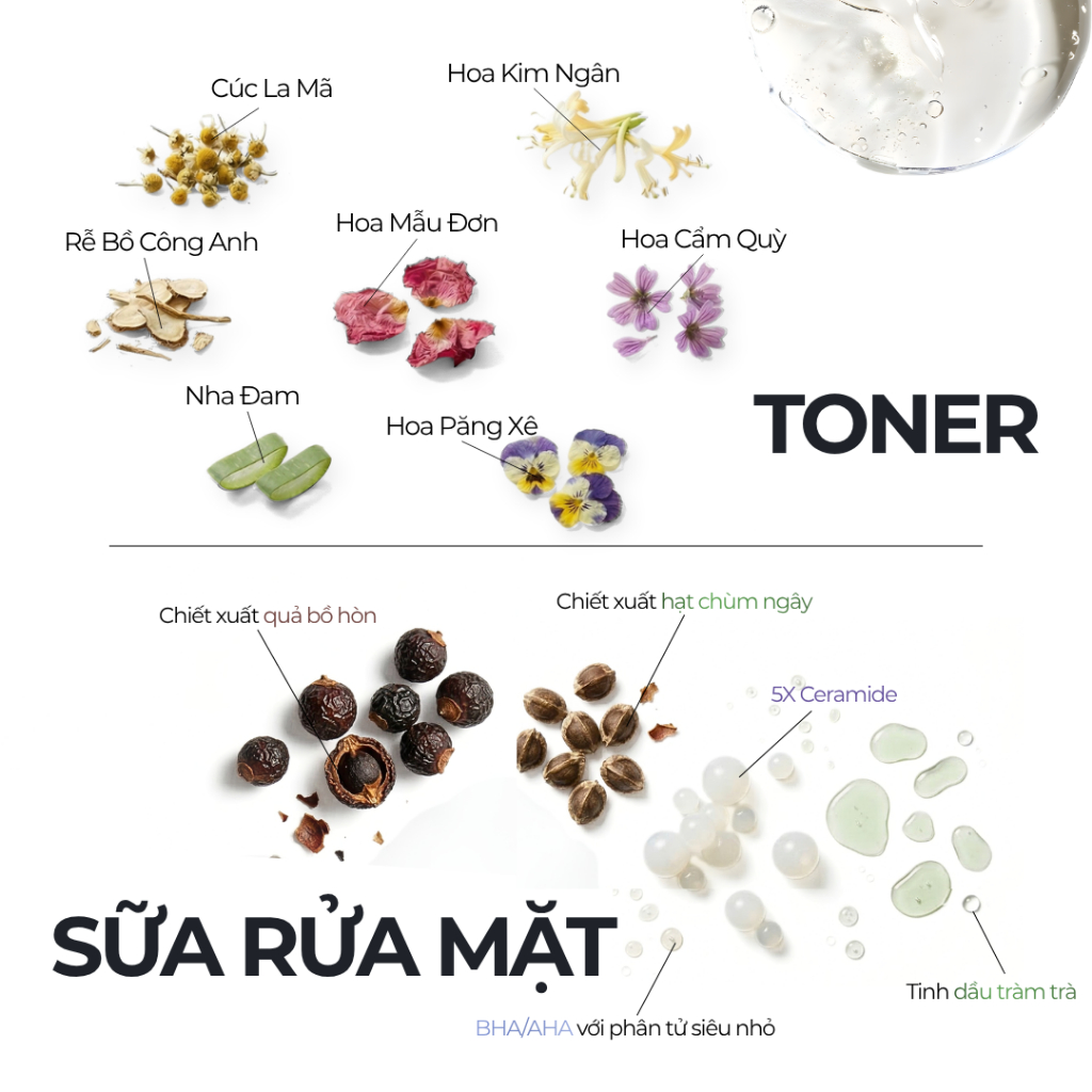 [CB1]Combo Sửa rửa mặt 100ml & Nước hoa hồng - Làm Sạch  Sâu Thanh Lọc Làn Da BONNE MINE_thumbnail_2
