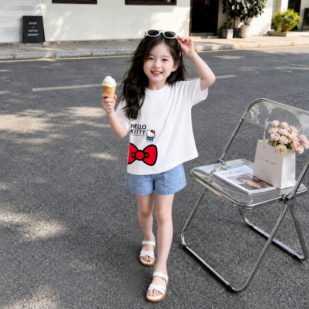 Áo thun trắng bé gái nhiều hình xinh -  Loza Kids - AT067_thumbnail_0