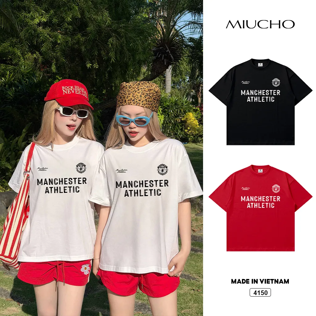 Áo thun boxy unisex thể thao đường phố Miucho 4150