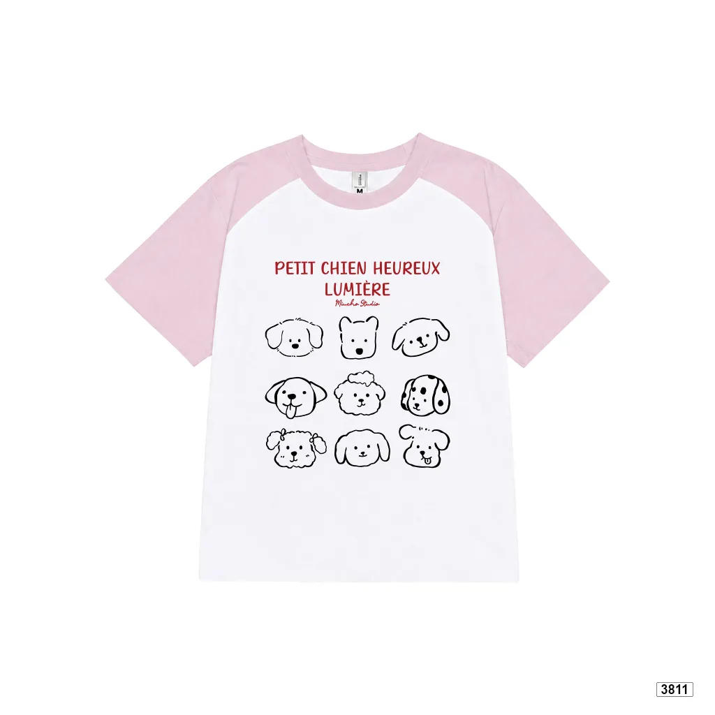 Áo thun nữ babytee phối tay raglan Puppy dễ thương năng động Miucho 3811_thumbnail_0