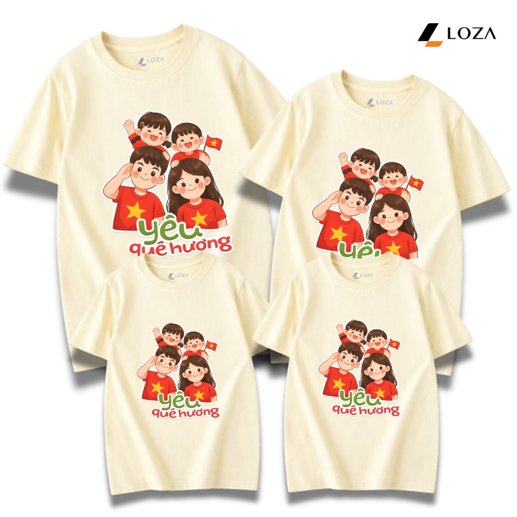 Áo phông gia đình in 4 người hình 