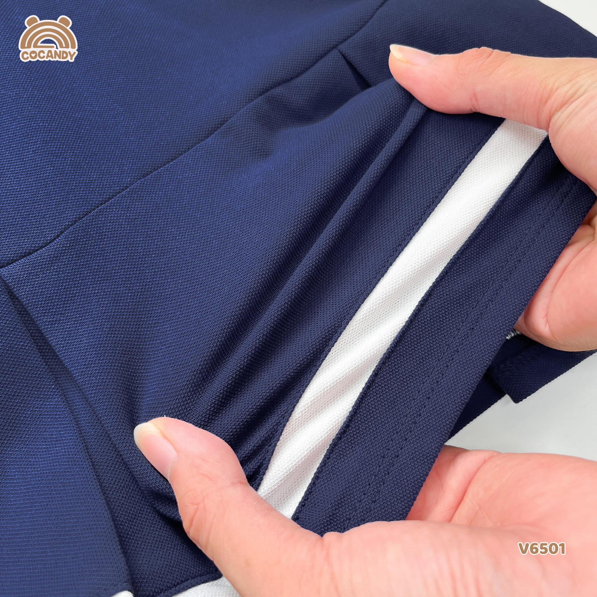 Váy cộc XANH NAVY cổ sen tag gấu_thumbnail_2