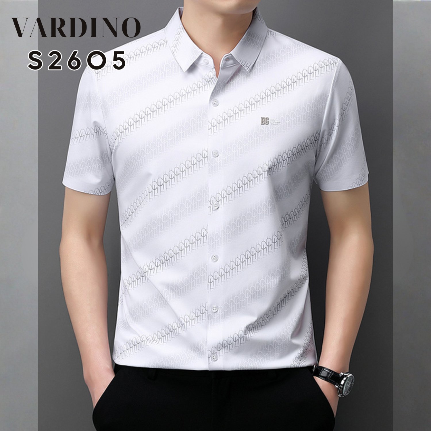 Sơ mi hoạ tiết Vardino S2605