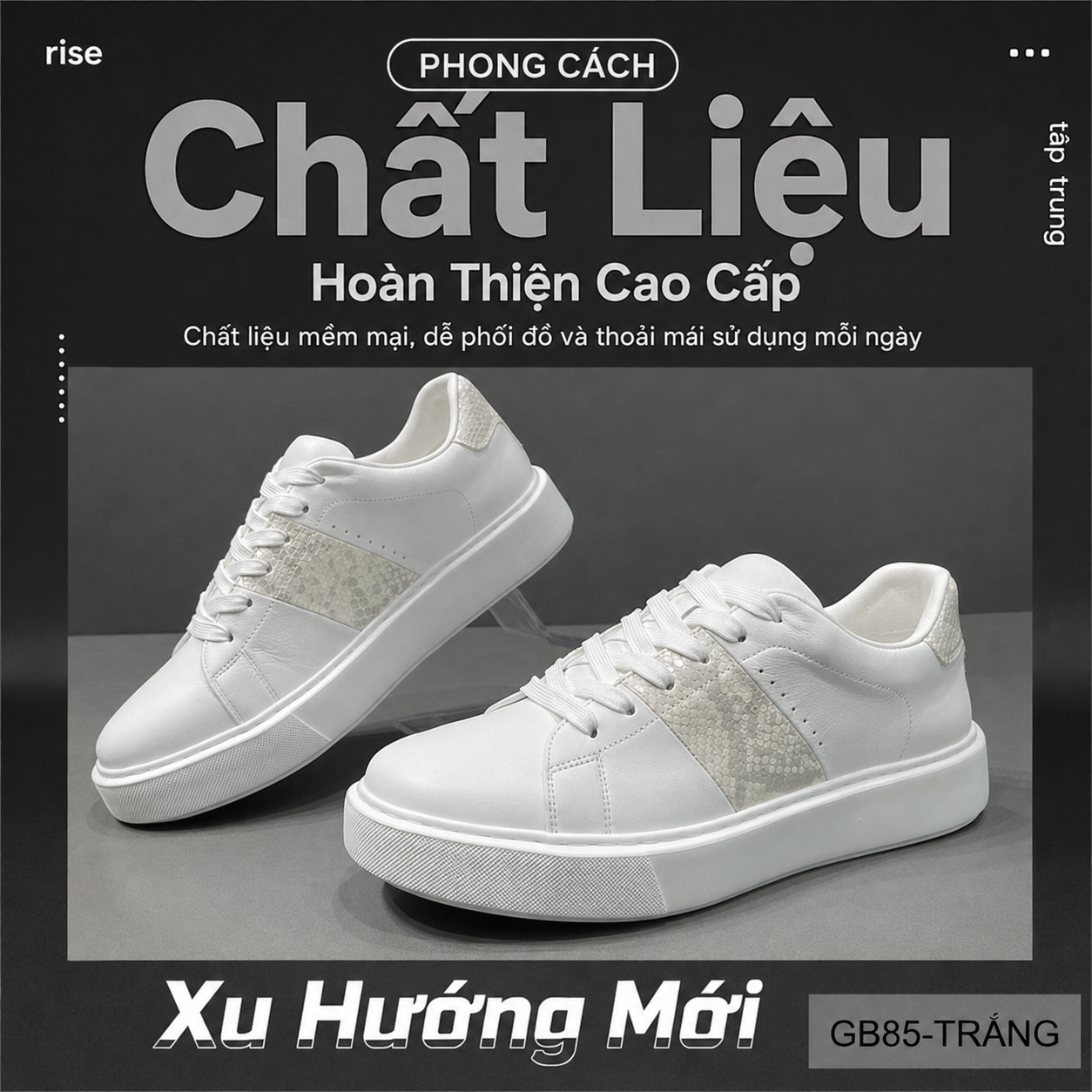 GB85 - Giày thể thao nam trắng da thật, đế dày mềm, thoáng khí, kiểu dáng retro thời thượng_thumbnail_7