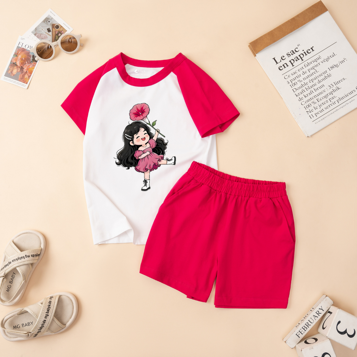 Set bộ bé gái in hình bé gái cute - Loza Kids BD014_thumbnail_3