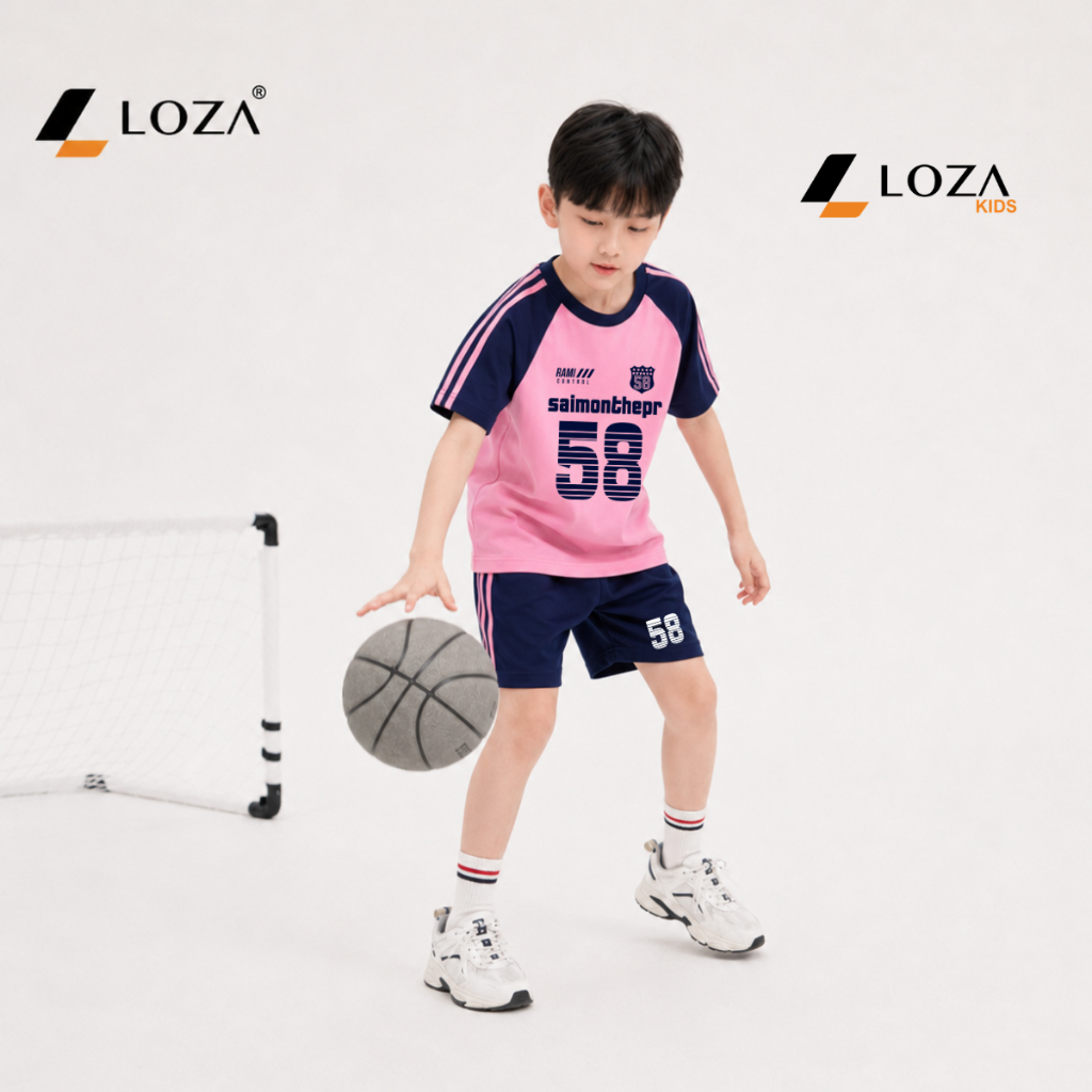 Set bộ cho bé trai phối viền hình số 58 - Loza BF703