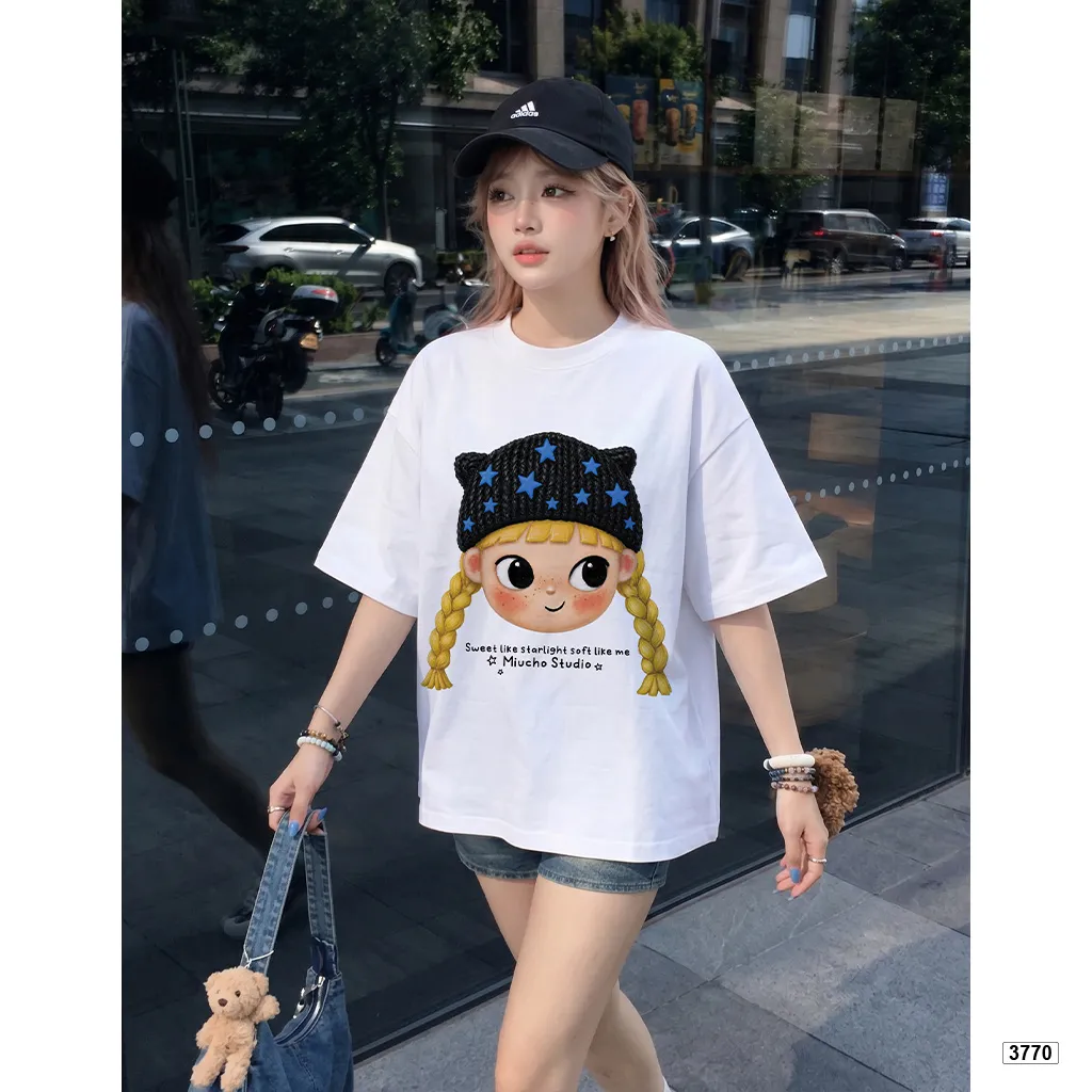 Áo thun boxy nữ Cartoon Girl đáng yêu Miucho 3770_thumbnail_3