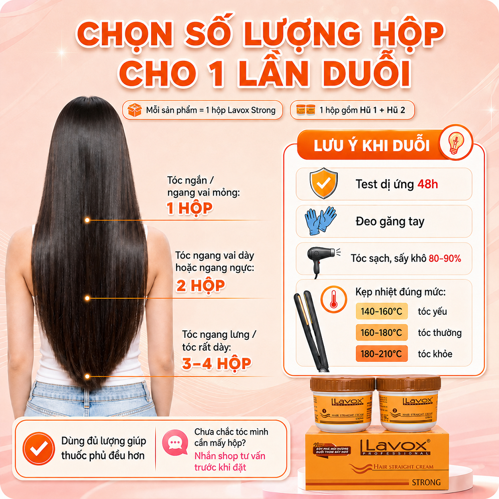 Kem Duỗi Tóc Lavox Strong Hộp Cam 2 Hũ, Hỗ Trợ Tóc Thẳng Mượt Tại Nhà, Tặng Lược 2 Đầu & Găng Tay_thumbnail_6