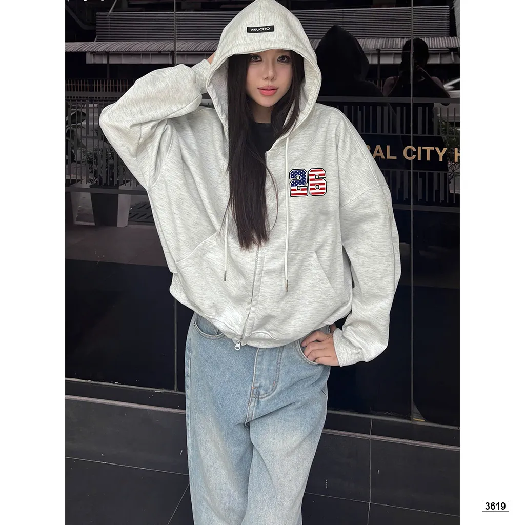 Áo hoodie zip boxy phong cách đường phố Miucho nỉ 2 da thoáng mát dày dặn 3619_thumbnail_4