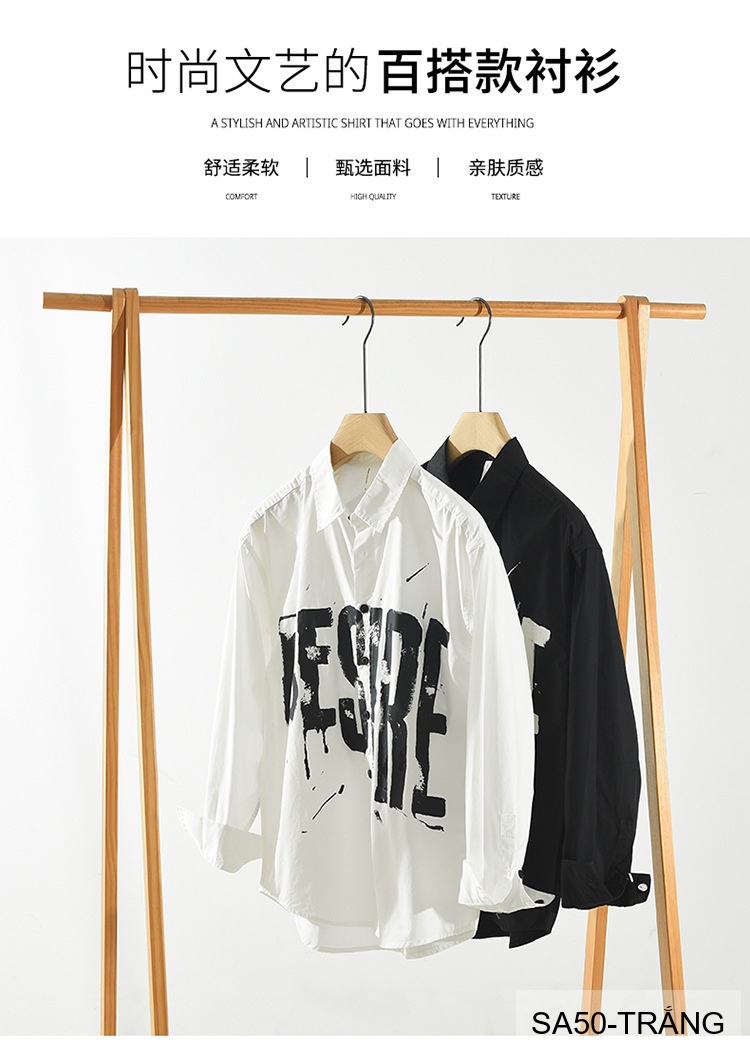 SA50 - Áo Sơ Mi Nam Dài Tay In Chữ Phong Cách Nhật Bản, Chất Cotton Mềm Mại, Phù Hợp Mặc Hàng Ngày_thumbnail_4