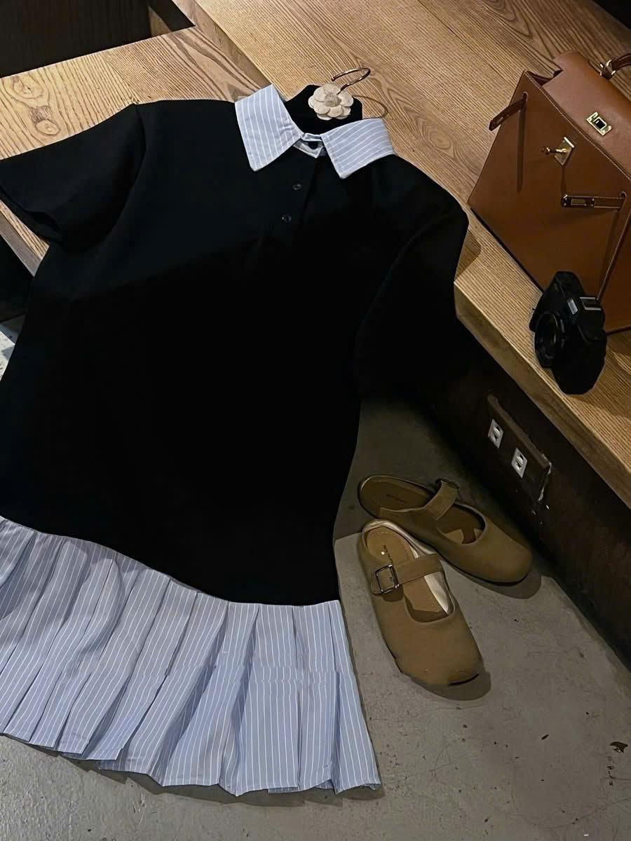 Đầm suông có cổ ( XANH ĐEN )_thumbnail_4