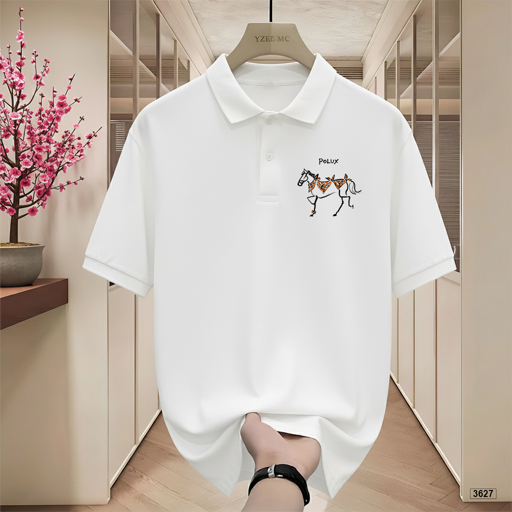 Áo polo chất poly dày dặn đứng form in họa tiết Polux 3627