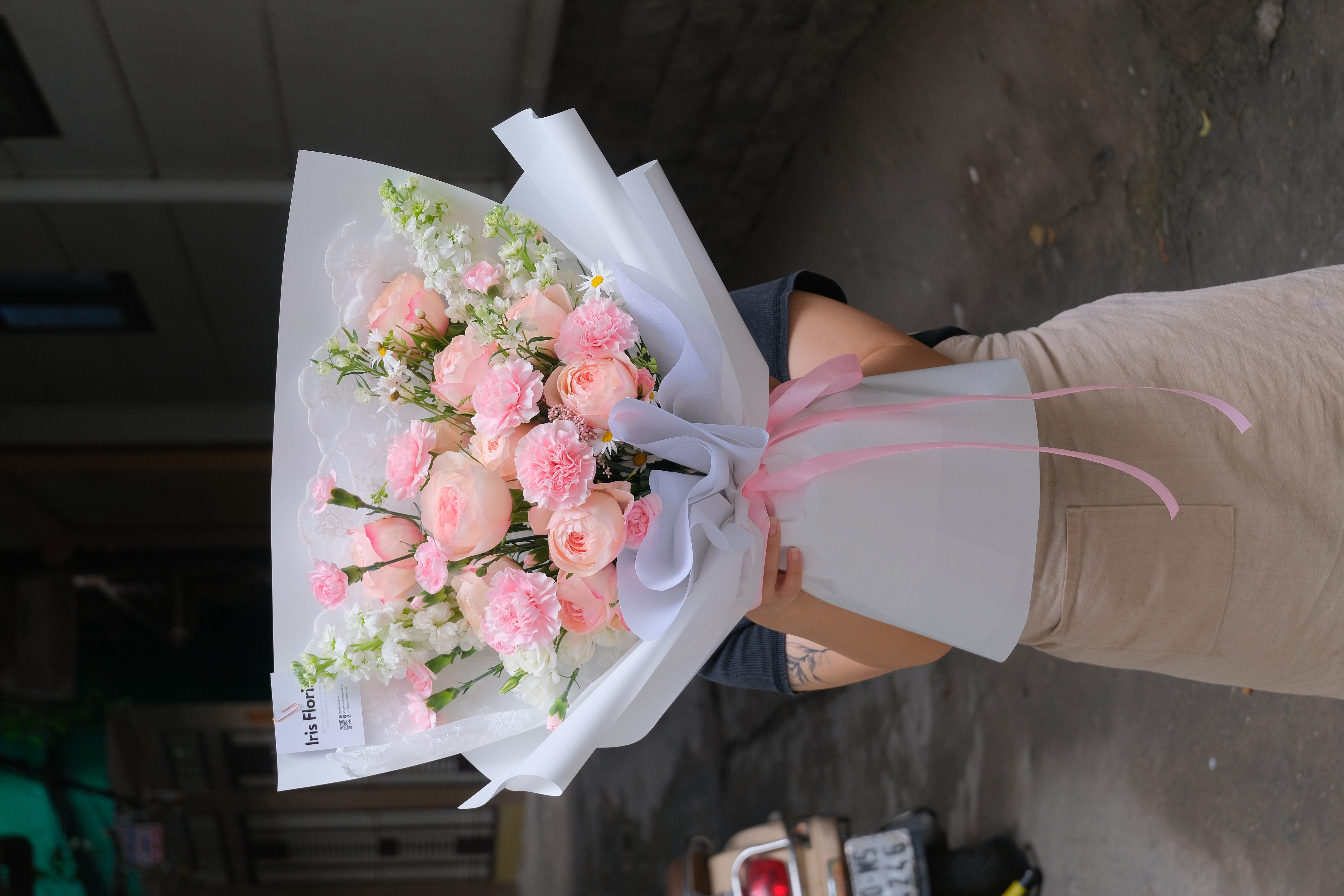 Bó hoa Juliet hồng mix tone Pastel