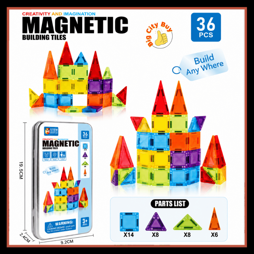 Bộ Ghép Hình Nam Châm Magnetic Lấp Lánh 36 Chi Tiết Xếp Hình Lắp Ráp Phát Triển Tư Duy Cho Bé BigcityBuy 344BGH_thumbnail_6