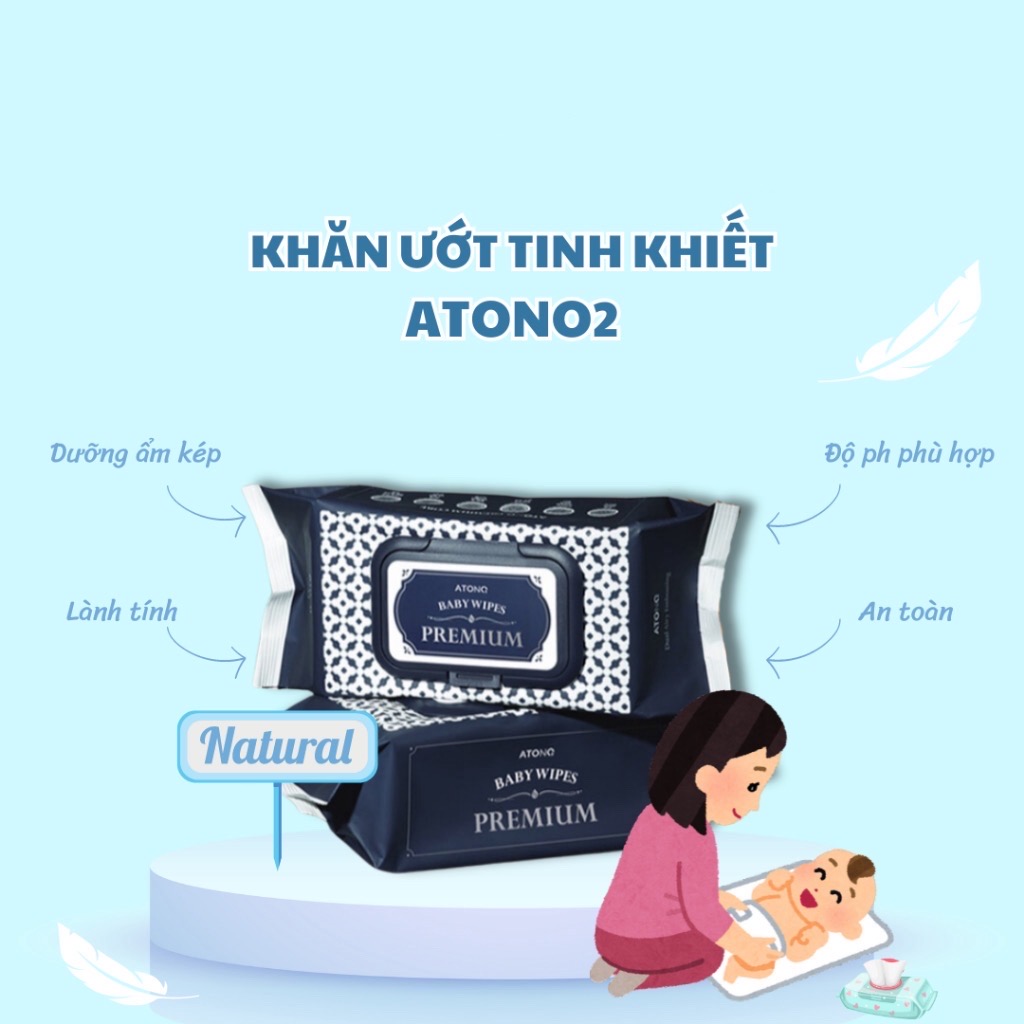 Khăn ướt tinh khiết ATONO2 0M+ (70 tờ)
