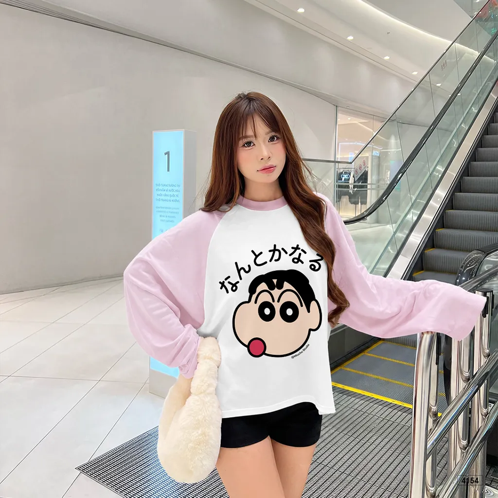 Áo thun tay dài phối raglan Shiin chan đáng yêu Miucho 4154_thumbnail_2